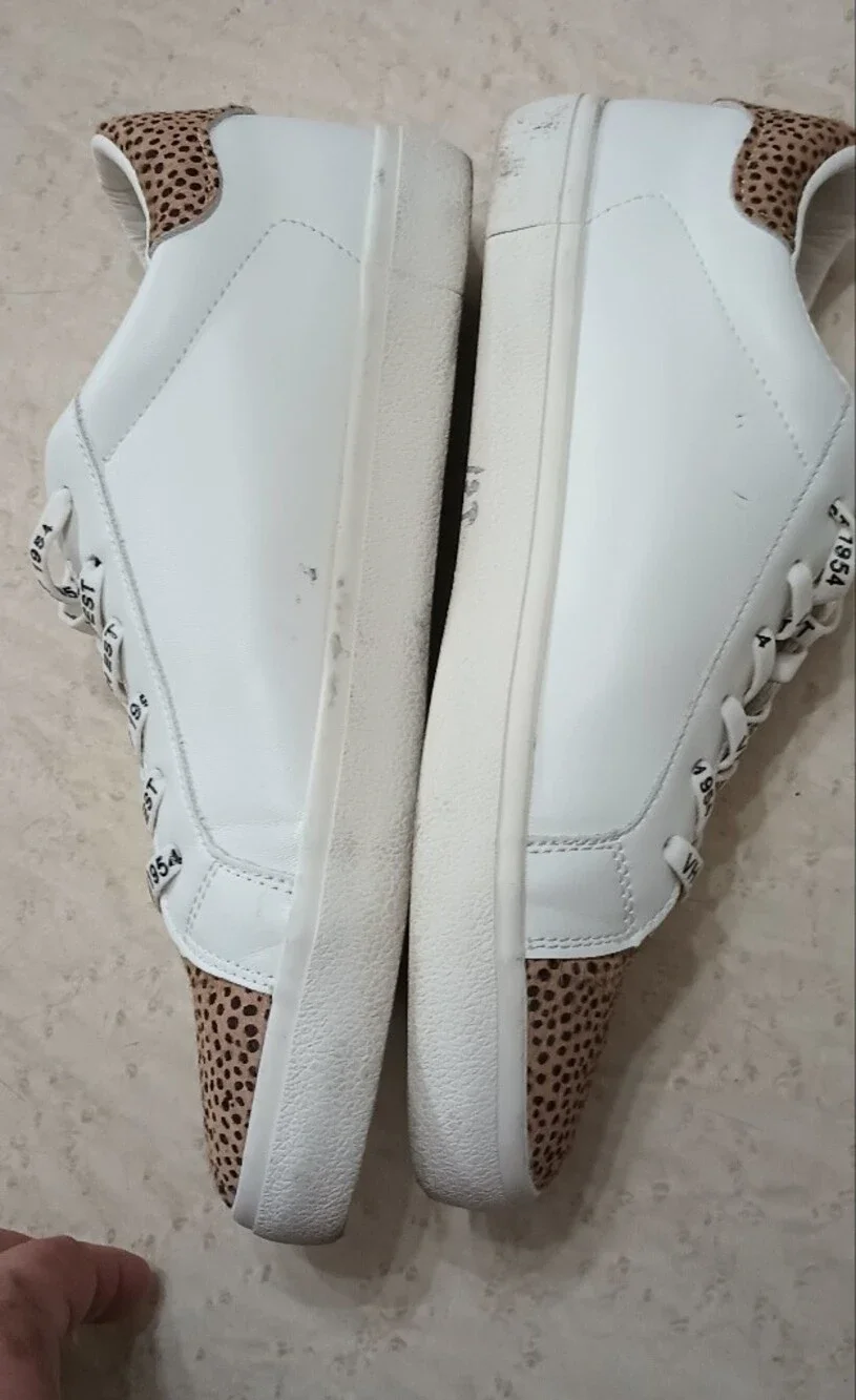 Vintage Havana Grande White & Leopard Print Sneakers Size 11